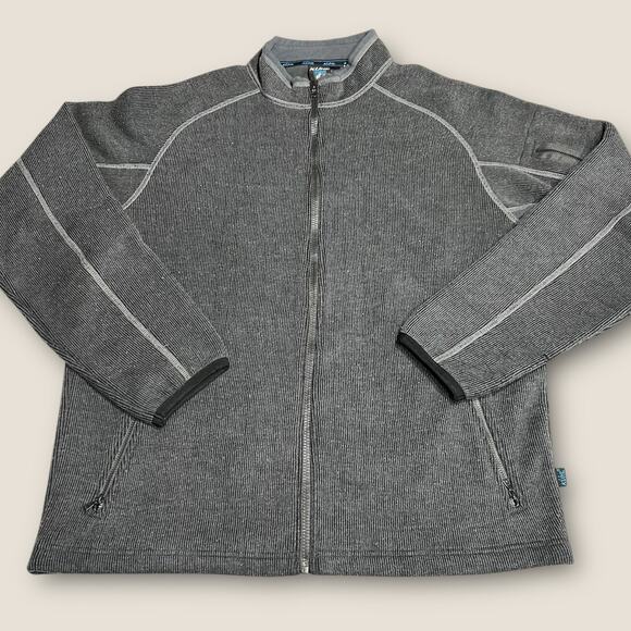 Kuhl Full Zip Cotton Jacket Mens Size Medium Gray Cotton Basic Thumb Holes - Picture 1 of 9